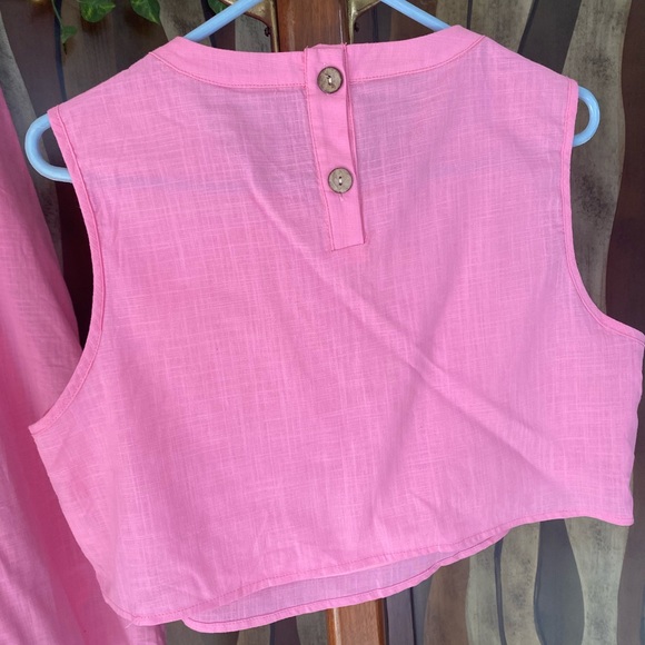NWOT Unbranded Two-piece Pink Crop Top and Matching Maxi Skirt, size XL - Picture 5 of 7